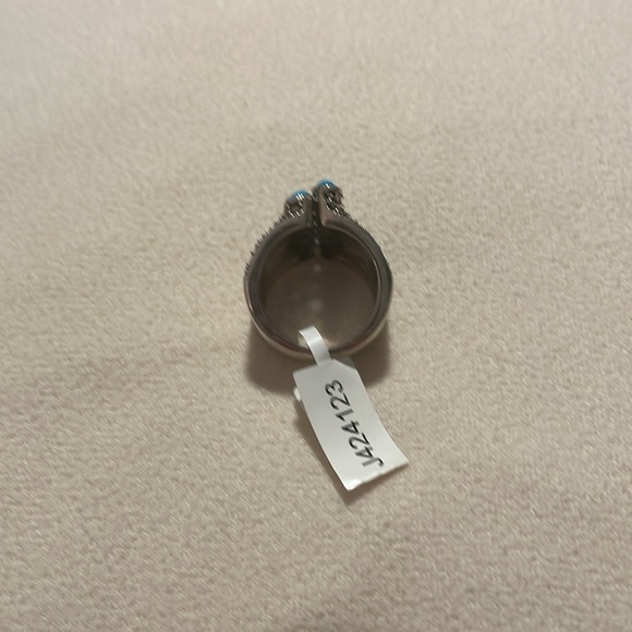 NWT ShopHQ Turquoise and Marcasite Silver Ring, Size 7 - Picture 3 of 7